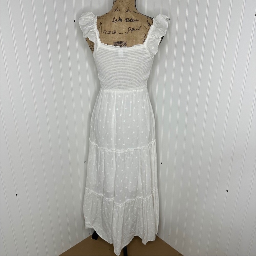 Old Navy White Ruffle Smocked Maxi Dress - Picture 2 of 5